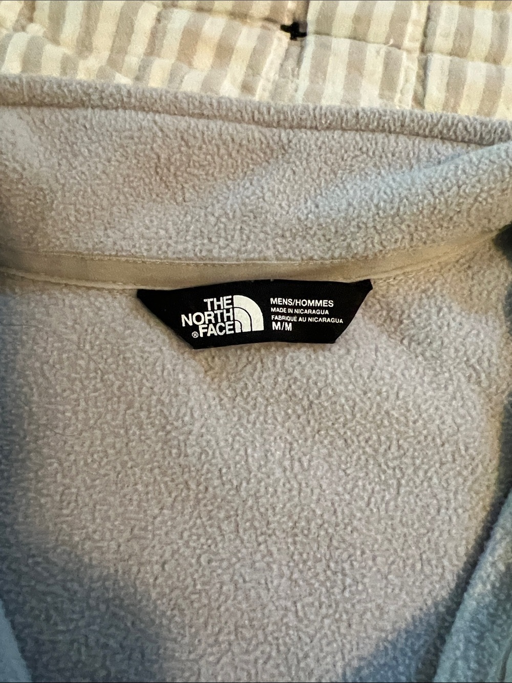 The North Face Light Gray Fleece Quarter-Zip with Black Chest Pocket - Picture 3 of 5